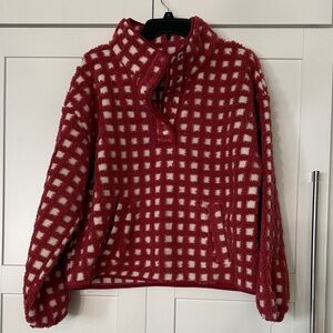 Chic Red and White Women's Turtleneck Jacket